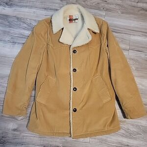 Citation Coudroy Coat Mens Large Sherpa Collar Lined Button Jacket